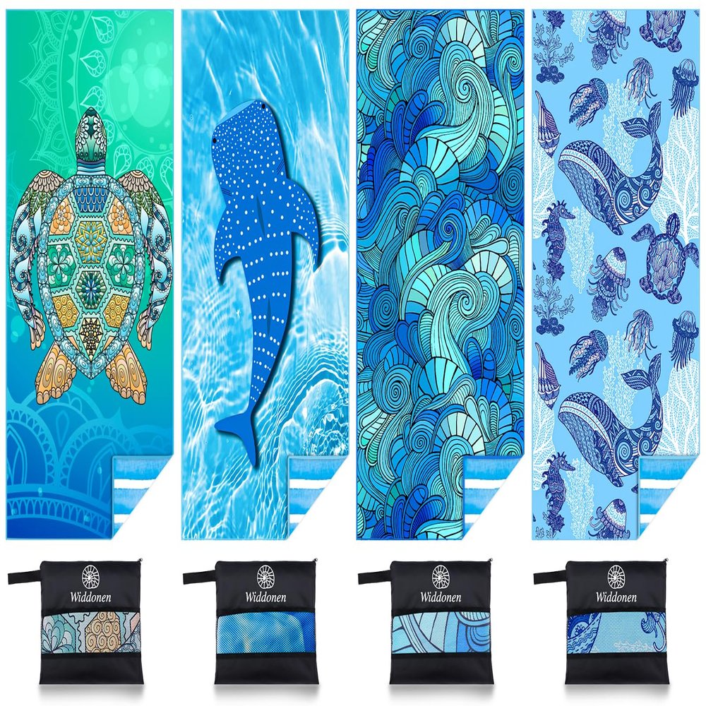 Microfiber Thin Lightweight Beach Towel Sand Free Quick Dry Absorbent Compact Towels for Swimming Pool Camping Beach Accessories Large Easy Pack Travel Things for Vacation Essentials Adult Gift