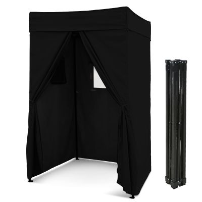 EAGLE PEAK Flex Compact 4x4 Pop-up Canopy Changing Room, Portable Privacy Dressing Room for Indoor Fashion Photoshoots, Camping, or Pool, Black