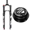 BUCKLOS 26inch MTB QR Straight Remote Air Damping Suspesion Fork & 44-56mm Black Headset