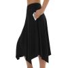 COPYTREE Knee Length Skorts Skirts for Women with Pockets High Waisted Athletic Skorts Womens Modest Midi Skirts Black, XL view 2