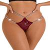 SAKVILSEC Low Waist Sexy Lace Panties Women Hollow Out Floral G-string Underwear Comfortable Underpants Ladies Lingerie(Wine Red 031,L) view 1