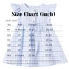 Beganly Little Girl's Flutter Sleeve Cotton Linen Dress Toddler Kids Double Ruffles Casual Dresses Plaid Blue 90 view 3