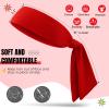 Hiboom 18 Pack Tie Headband Bulk Sports Tennis Headband for Men Women Ninja Karate Head Tie Athletic Sweatbands Elastic Hair Bands for Basketball, Football, Soccer, Running, Yoga(Red) view 2