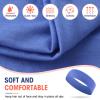 Hotop 20 Pcs Sport Stretchy Headbands for Girls Women Non Slip Soft Fabric Elastic Headband Bulk for Yoga DIY Team Gifts(Blue) view 3