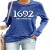 1692 They Missed One Sweatshirt Long Sleeve Halloween Crewneck Womens Plus Size Xl Blue view 1