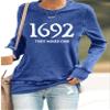 1692 They Missed One Sweatshirt Long Sleeve Halloween Crewneck Womens Plus Size Xl Blue view 2