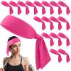 Hiboom 18 Pack Tie Headband Bulk Sports Tennis Headband for Men Women Ninja Karate Head Tie Athletic Sweatbands Elastic Hair Bands for Basketball, Football, Soccer, Running, Yoga(Rose Red) view 1