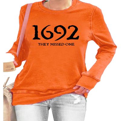 1692 They Missed One Salem Massachusetts Sweatshirt Vintage Halloween Sweater Plus Size 3Xl