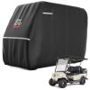KEMIMOTO 600D Waterproof Golf Cart Cover, Universal Heavy Duty Large Golf Cart Rain Cover with Storage Bag Compatible with EZGO Club Car 2/2+2/4 Passenger, Black view 1