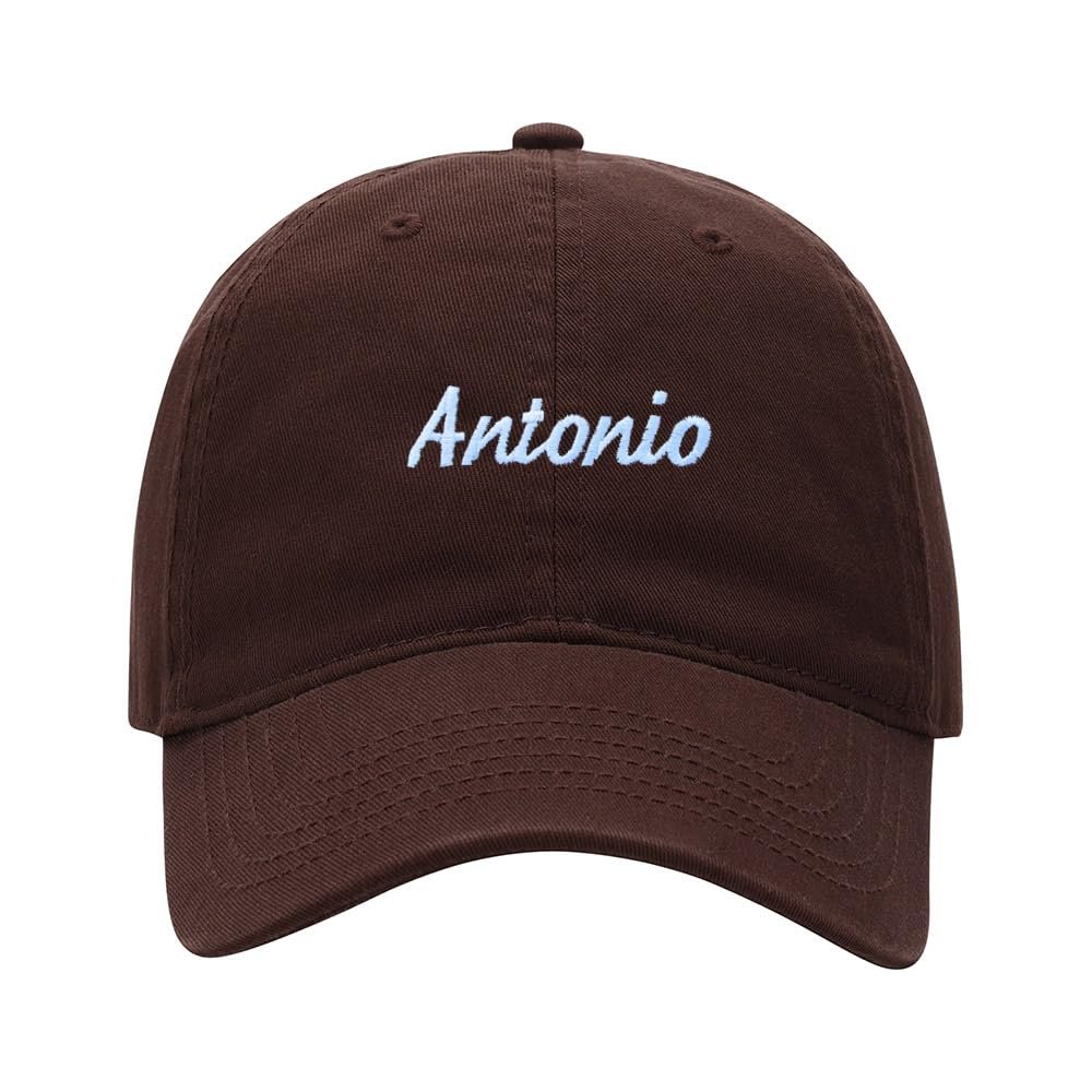 L8502-LXYB Baseball Cap Men Name Antonio Gift Embroidered Washed Cotton Dad Hat Baseball Caps (Brwon,7 5/8)