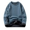 Black Pocket t Shirts for Men Shirts for Men Regular Fit Plush Warm Long Sleeve Crewneck Pullover Sweater Outdoor Fashion Warm Sport Sweatshirt Short Sleeve Summer Spring Blue 4X view 1