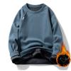 Black Pocket t Shirts for Men Shirts for Men Regular Fit Plush Warm Long Sleeve Crewneck Pullover Sweater Outdoor Fashion Warm Sport Sweatshirt Short Sleeve Summer Spring Blue 4X view 2