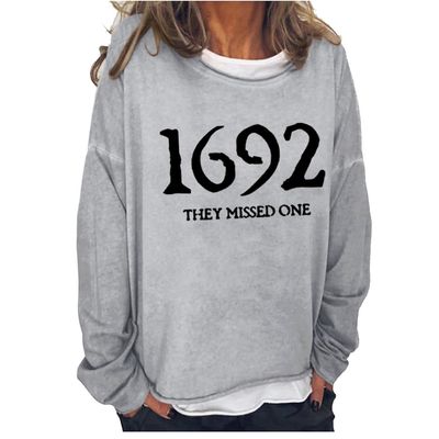 1692 You Missed One Shirt 1962 They Missed One Sweatshirt Halloween Sweaters For Women 1692 They Missed One Sweater Vintage Funny Womens Halloween Sweatshirt Grey