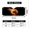 Front Car Windshield Sun Shade 29x51in, Basketball in Fire Flames Sports Theme Foldable Car Sunshade Blocks Sun UV Rays Protector Car Sun Visor Protector Keep Cool Car Sunshade view 3
