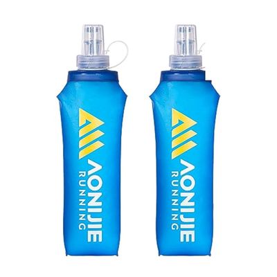 AONIJIE TPU Soft Flask Water Bottle Collapsible Running Flask for Hydration Pack, BPA Free, Wide Opening, for Outdoor Sports Hydration