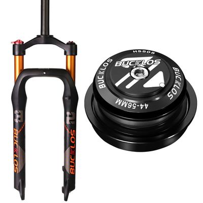BUCKLOS 26 x 4.0 inch Fat Tire MTB Air Crown Suspension Fork & 44-56mm Black Headset