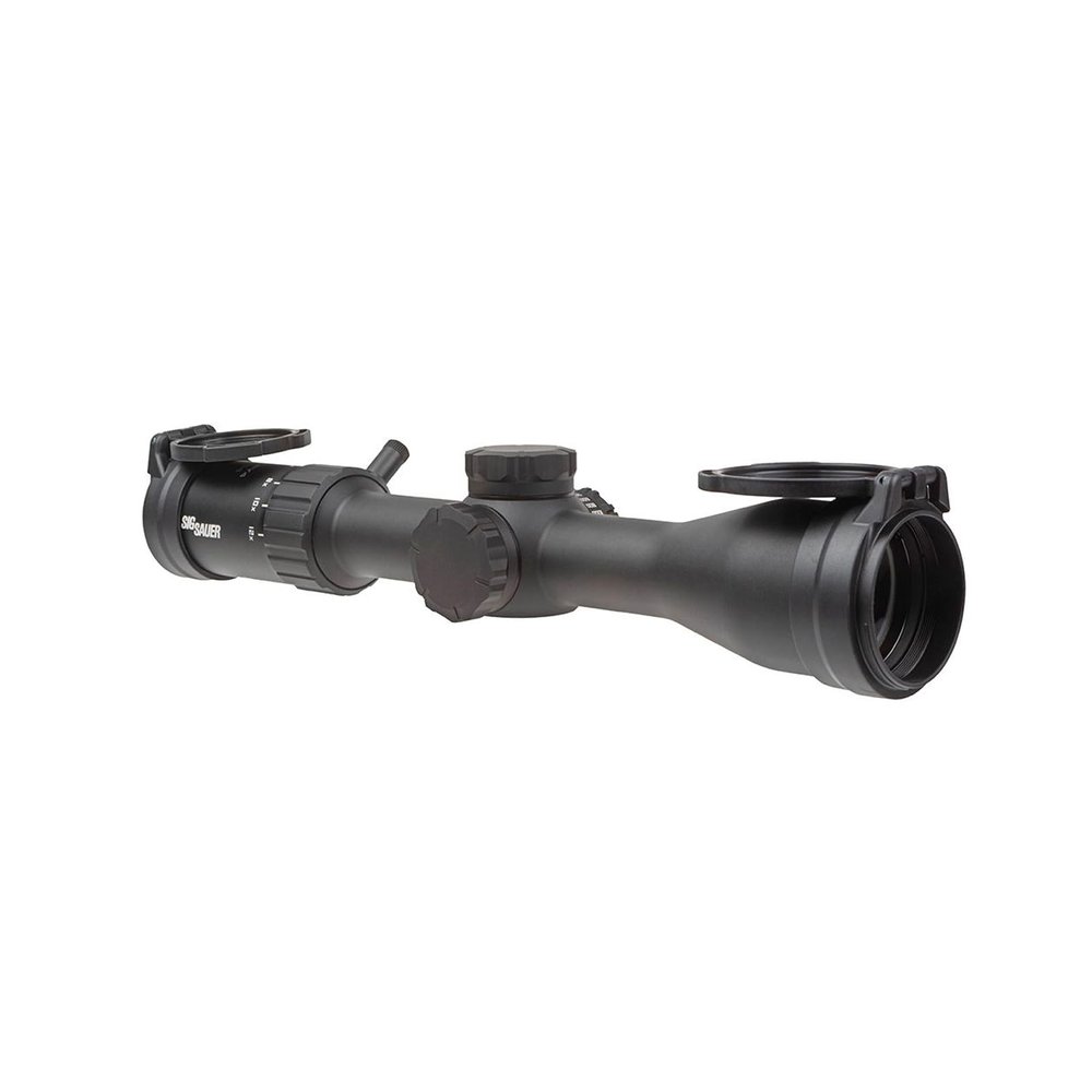 SIG SAUER WHISKEY4 3-12X44mm 30mm Tube SFP Durable Lightweight Precise IPX-6 Waterproof Black Hunting Gun Scope, Quadplex Reticle