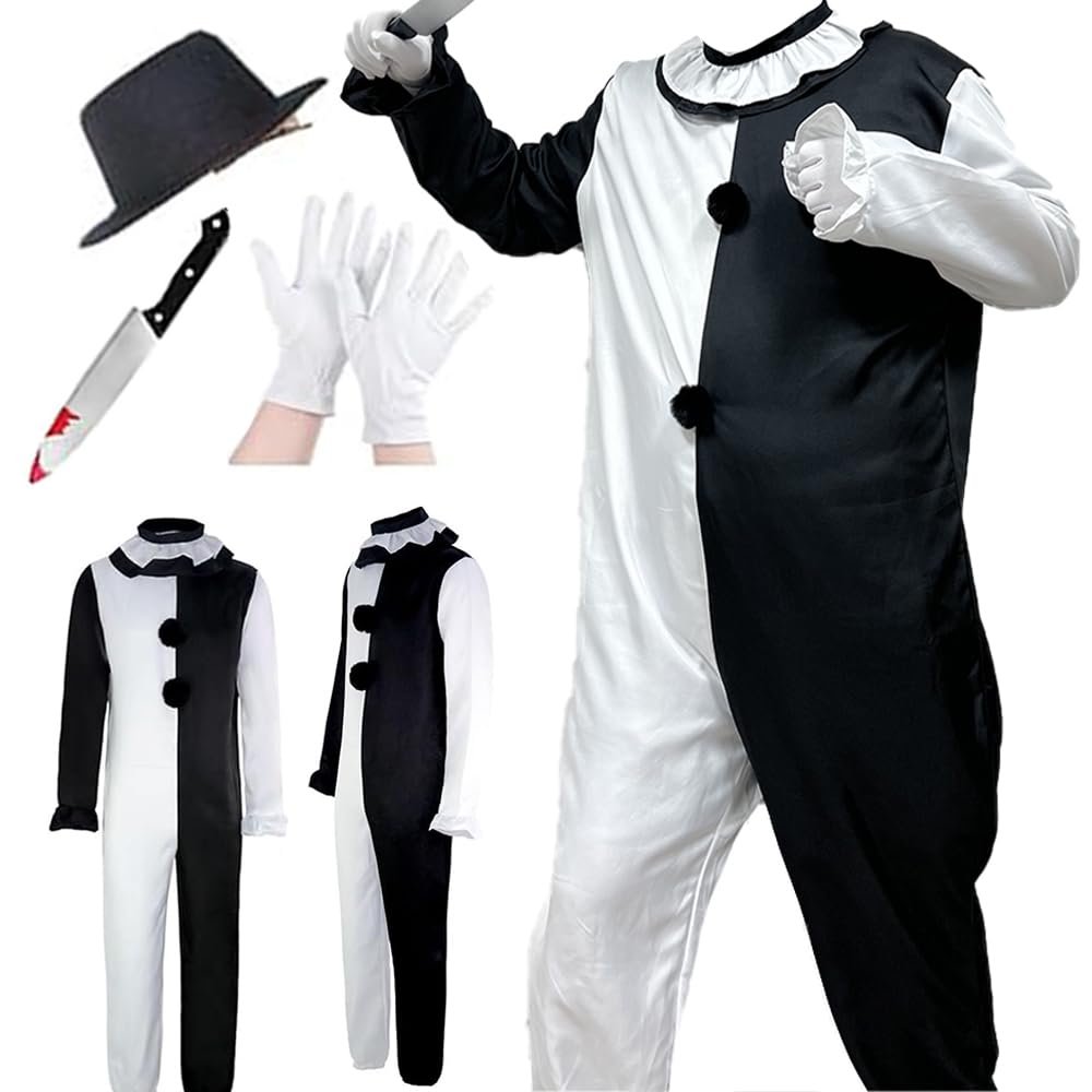 BILIBOOM Anime Jumpsuit Bodysuit Costume Outfit with Mask Carnival Theme Party Full Set(XiaoChou,Yellow,3XL)