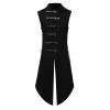 Ctreela Gothic Men Sleeveless Tailcoat Steampunk Vest Vintage Buckle Jacket Waistcoat Coat Victorian Frock Long Trench Coats view 1