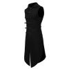 Ctreela Gothic Men Sleeveless Tailcoat Steampunk Vest Vintage Buckle Jacket Waistcoat Coat Victorian Frock Long Trench Coats view 3