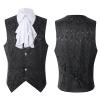 Ctreela Gothic Ruffle Collar Suit Vest Men's Fake Two Piece Waistcoat Elegant Sleeveless Victorian Steampunk Jacket Coats view 3