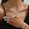 Roe Dolph Silver Jewelry Set Crystal Prom Necklace Bracelet Earrings Rhinestone Costume Jewelry Prom Dresses for Women Bridal Bridesmaids Jewelry Set for Wedding view 2
