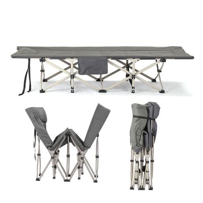UPGENT Folding Camping Cot for Adults, Portable Outdoor Bed Heavy Duty Sleeping Cots with Pillow, Guest Bed for Adults Home Office Nap Vocation Outdoor