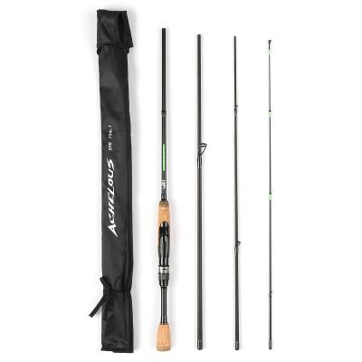 HUIOP Fishing Rod,4 Pieces Travel Rod, Portable Travel Spinning Fishing Rod Lightweight Carbon Fiber 4 Pieces Fishing Pole