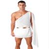 LiiYii Men's Halloween Costume Mr. Toga Cosplay One Shoulder Shorts Jumpsuits Ancient Greek Outfits White XX-Large view 1