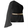 LiiYii Men's Halloween Costume Mr. Toga Cosplay One Shoulder Shorts Jumpsuits Ancient Greek Outfits Black 3X-Large view 4