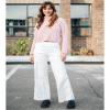 GRAPENT Western Jeans Women Jean Pants 5 Pocket Pull on Style Bright White view 3
