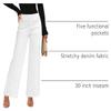 GRAPENT Western Jeans Women Jean Pants 5 Pocket Pull on Style Bright White view 4