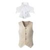 Ctreela Gothic Ruffle Collar Suit Vest Men's Fake Two Piece Waistcoat Elegant Sleeveless Victorian Steampunk Jacket Coats view 2