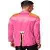 Sywiyi Men's Halloween Music Star Costume Hippie Jacket Marching Band Rock Man 60s Satin Cardigan Coat Hot Pink 3X-Large view 2