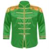 Sywiyi Men's Halloween Music Star Costume Hippie Jacket Marching Band Rock Man 60s Satin Cardigan Coat Green Medium view 3