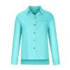 SMIDOW Womens Cotton Linen Button Down Shirt, #B-blue, Small view 4