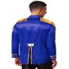 Sywiyi Men's Halloween Music Star Costume Hippie Jacket Marching Band Rock Man 60s Satin Cardigan Coat Royal Blue Large view 2