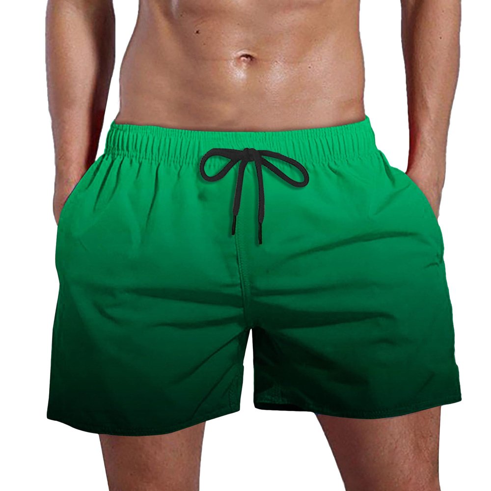 DGKaxiyaHM Man's Muticolor Casual Stretchy Board Shorts Drawstring Breathable Swimming Trunks Quick Dry Soft Swimwear (Green 2,Medium)