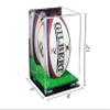 Better Display Cases Acrylic Rugby Ball Display Case Vertical with Mirror Case, Light Blue Risers, Wall Mount and Turf Base 8" x 8" x 12" (A060/B03) view 2