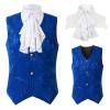 Ctreela Gothic Ruffle Collar Suit Vest Men's Fake Two Piece Waistcoat Elegant Sleeveless Victorian Steampunk Jacket Coats view 1