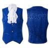 Ctreela Gothic Ruffle Collar Suit Vest Men's Fake Two Piece Waistcoat Elegant Sleeveless Victorian Steampunk Jacket Coats view 3