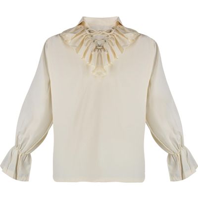 Ctreela Victorian Ruffled Blouse Mens Vintage Medieval Shirts Gothic Renaissance Long Sleeve Pullover Vampire Pirate Shirt