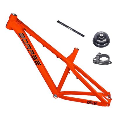 HIMALO 26er/27.5er Hardtail Mountain Bike Frame 17'' Disc Brake Bike Frame Thru Axle 12 * 142mm Aluminum Alloy Rigid Frame Internal Routing (Color : Orange)