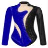 Linjinx Womens Adult Rhinestone Gymnastics Leotard Dance Bodysuit Acrobatics Figure Skating Jumpsuit BlackRoyalBlue Small view 3