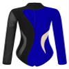 Linjinx Womens Adult Rhinestone Gymnastics Leotard Dance Bodysuit Acrobatics Figure Skating Jumpsuit BlackRoyalBlue Small view 4