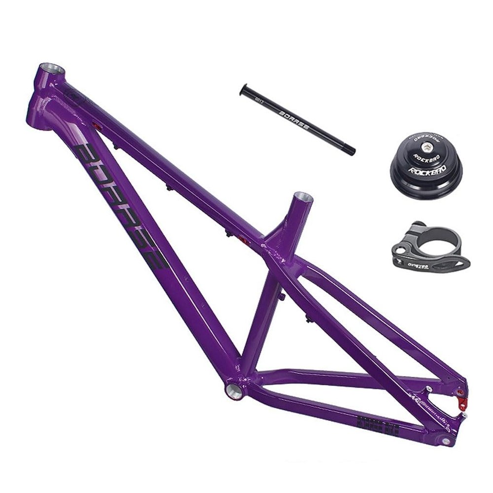 HIMALO 26er/27.5er Hardtail Mountain Bike Frame 17'' Disc Brake Bike Frame Thru Axle 12 * 142mm Aluminum Alloy Rigid Frame Internal Routing (Color : Purple)