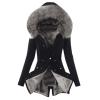 ZYXTIM Women's Plus Size Winter Coat Long Sleeve Faux Fur Lined Thicken Warm Fleece Lined Parka Jacket with Fur Hood Oversize Dark Gray view 1