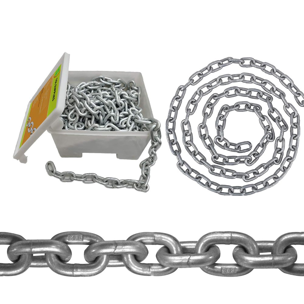3/8 Chain G30 High Test for Boat Anchor, Alloy Steel with 2650 lb. Working Capacity and 5300 lb. Breaking Strength. (3/8" G30 (1.45 Inch x 0.67 Inch), 50 Feet)
