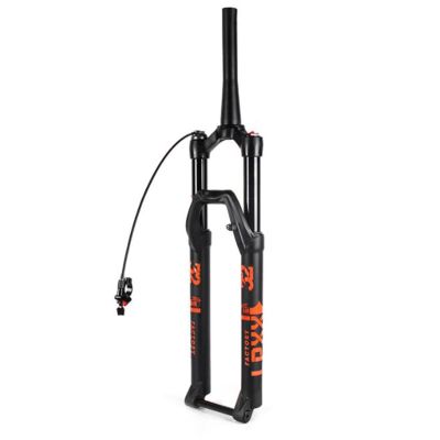 ZECHAO 15 * 100mm Axle Bike Shock Absorber Forks,140mm Travel Air Mountain Bike Suspension Fork Rebound Adjustment 1-1/2" Manual/Crown Lockout Outdoor (Color : Balck Remote Lock, Size : 29inch)