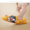 PILYON Shit feeling slippers men and women outdoor wear indoor home home advanced thick bottom anti-slip anti-odor couple cute sandals 42/43 Huskylogo-black view 4